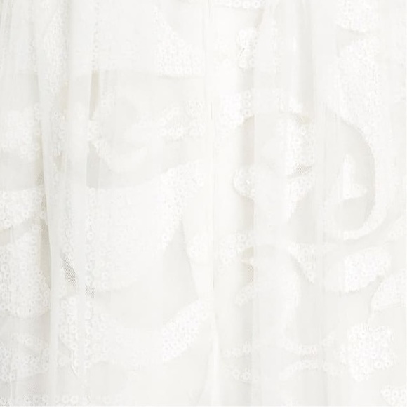 new ✶ Barefoot Bride ✶ Ethereal Pearl Trim Halter Lace Gown ✶ Ivory Size Medium - Picture 8 of 14